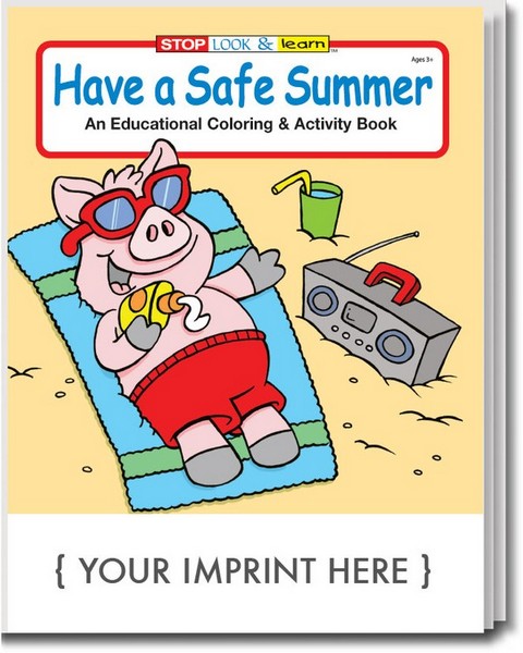 CS0298 Have a Safe Summer Coloring and Activity BOOK with Custom Impri